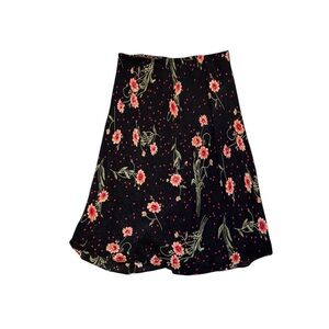 Vintage 90s Y2K A-Line Skirt Reversible Floral Polka Dot Fairy M